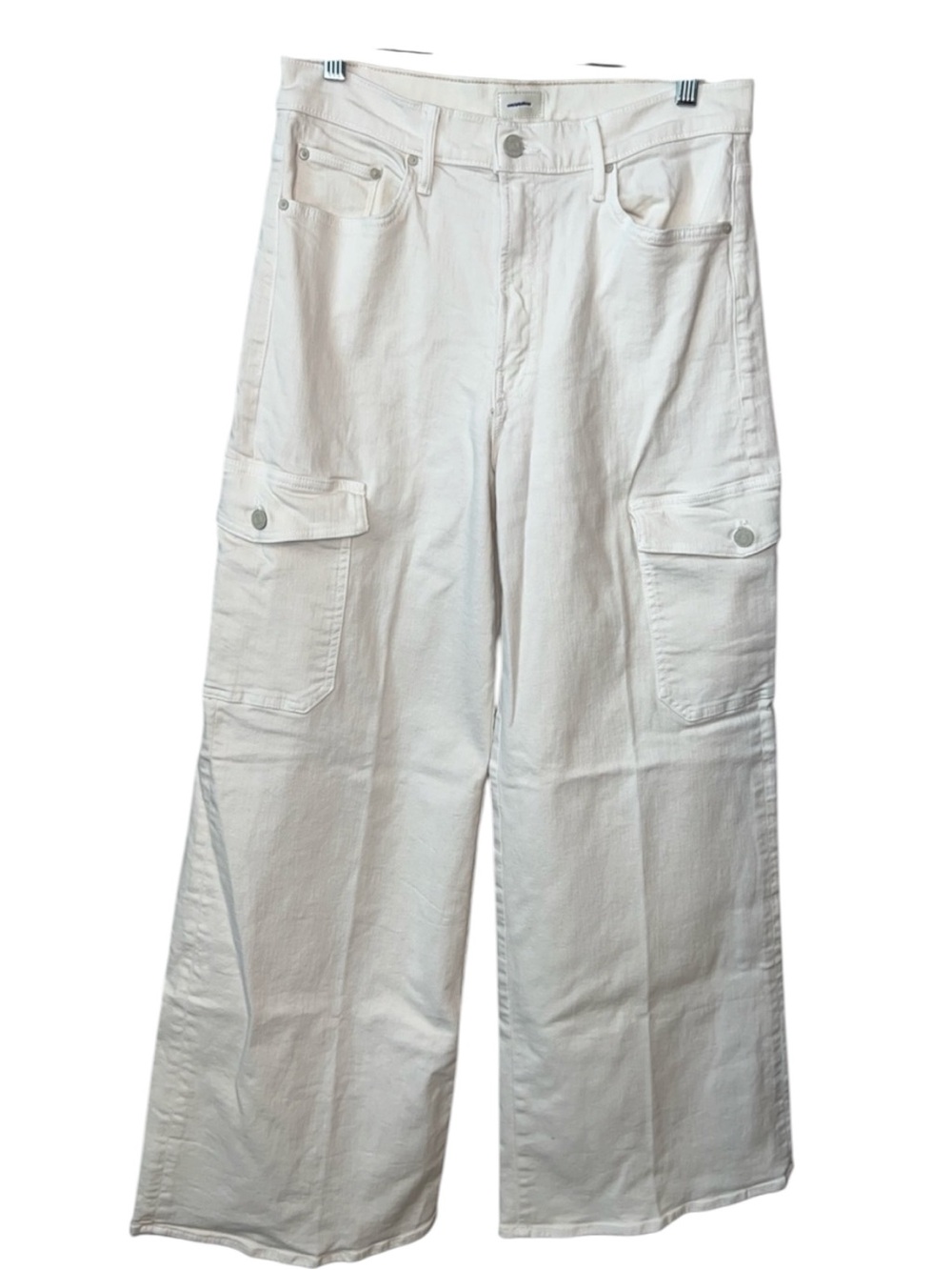 MOTHER The Undercover Cargo Sneak Wide Leg Cream Puffs Size 30 - Picture 6 of 16